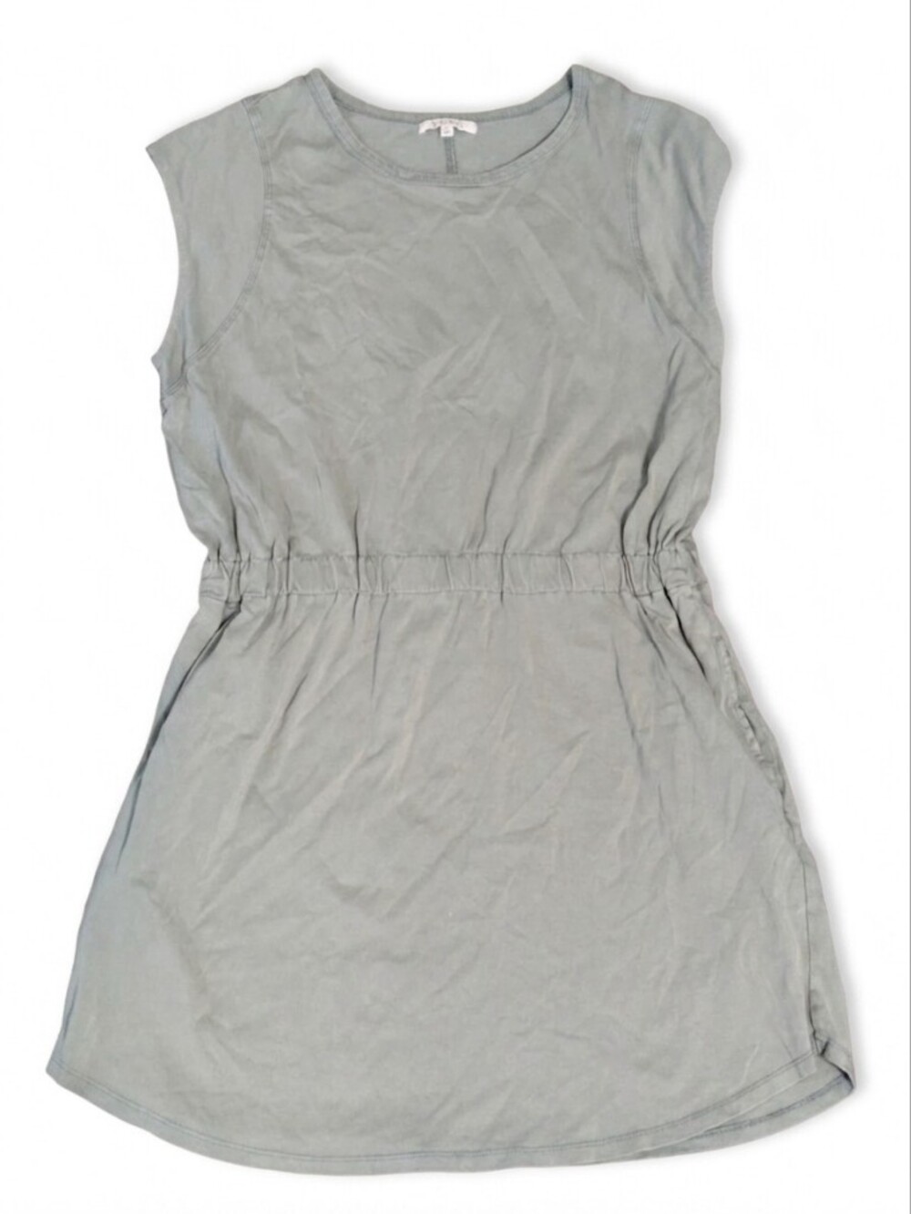 Z Supply Women's Sage Olive Green Cotton Sleeveless Elastic Waist Dress XL